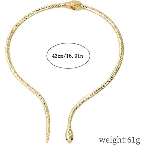 Adjustable Snake Choker Necklace - Gothic Punk Halloween Jewelry for Women - Picture 6 of 6